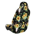 thumbnail image 2 of Wukai Sunflower Skull Boho Full Set Car Seat Covers with Soft Padding Universal Auto Front Seats Protector and Cushion Mat, 2 of 5