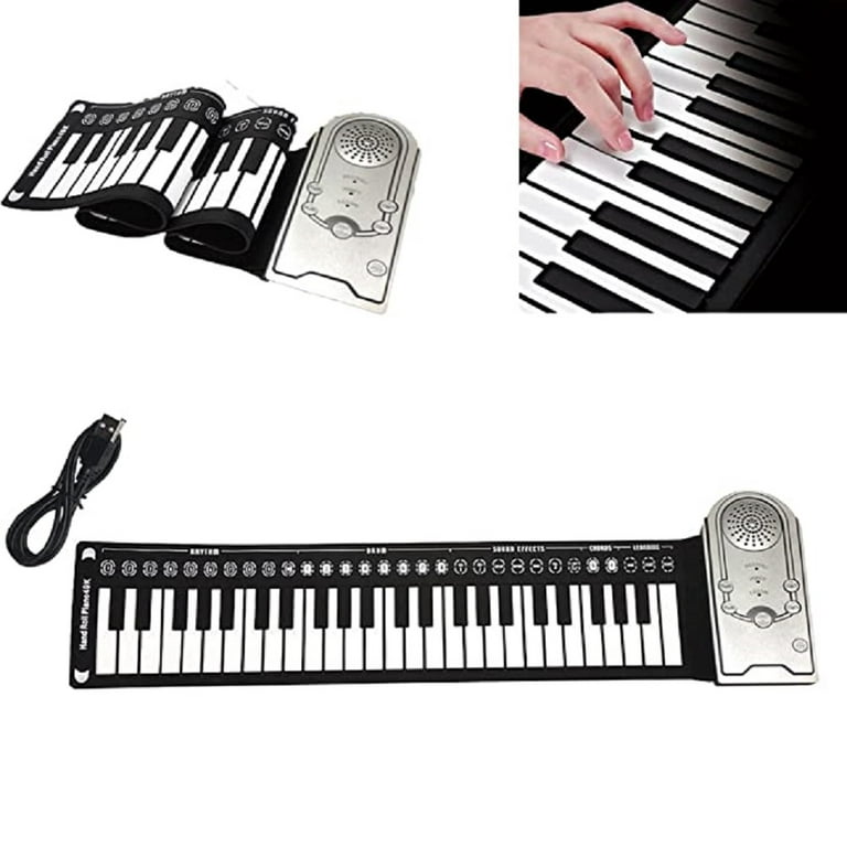  Roll up Piano,Portable 61-Keys Roll up Soft Silicone Flexible  Electronic Keyboard Piano，for Home, School,for Birthday Gift : Musical  Instruments