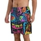 thumbnail image 2 of Balery Neon Graffiti Urban Art Traje de Baño Estilo Hawaiano para Hombre, Shorts de Secado Rápido con Bolsillos-Large, 2 of 6