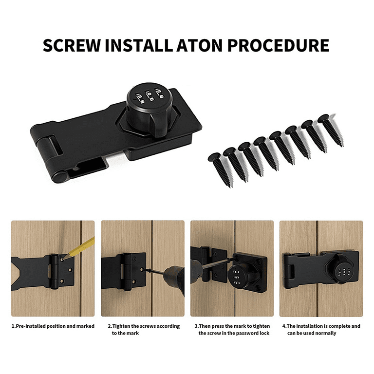 Cabinet Password Latch, Cabinet Locks with Combination, Keyless Combination  Lock for Cabinet Doors, Privacy Lock for One-Way Door, Zinc Alloy Safety