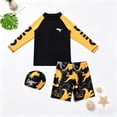 thumbnail image 2 of Gubotare Boy Swimsuit Toddler Boys Two Piece Swimsuit Rash Guard Set Long Sleeve Swim Shirt Swim Trunks & Shorts Bathing Suit 15T 16T,Yellow, 2 of 6