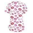 thumbnail image 3 of Hearthz S-5XL Valentines Day Scrubs Tops for Women Love Heart Graphic Scrubs Top for Women V Neck Short Sleeve Nurse Uniforms with Pocket, 3 of 4