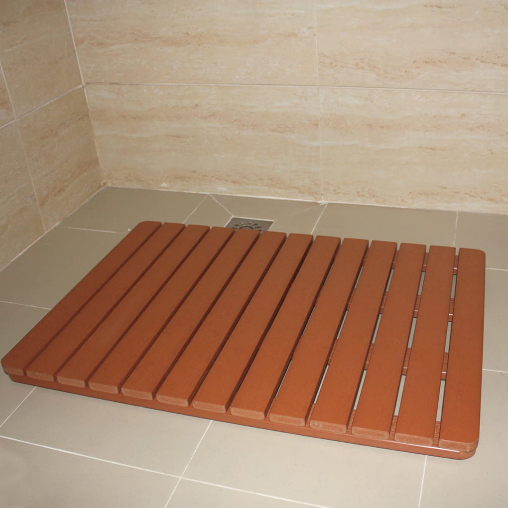 Non Slip and ifrmmy Premium Large Bath Tub Shower Floor Mat made of PVC Wood 