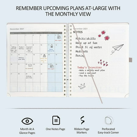 Bu Academic Calendar 2022 Academic Planner 2021-2022 With Hourly Schedule & Vertical Weekly Layout -  Agenda August 2021 - August 2022 With Monthly Calendar, Note & Contact  Pages, Hardcover, 6.5" X 8.5", Light Pink | Walmart Canada