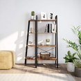 thumbnail image 3 of Ballucci Industrial Bookshelf, 4-Tier Ladder Shelf, Bookcase Storage Rack Shelves, with Metal Frame, for Living Room, Bedroom, Kitchen, Office, Rustic Brown, 3 of 5