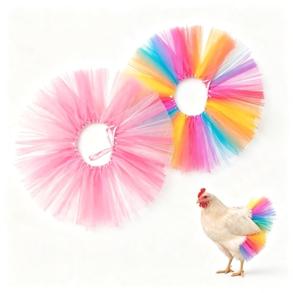 Chicken Tutus for Hens 2 Pcs Colorful Outfits Dress for Small Pets Decoration