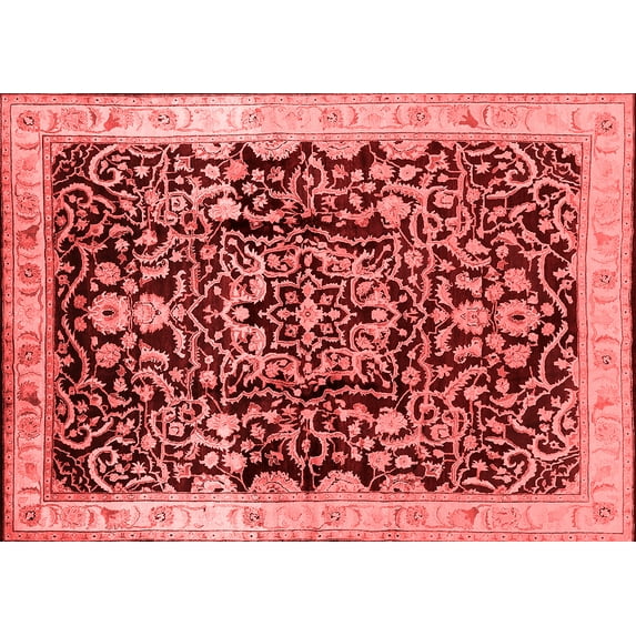 Ahgly Company Indoor Rectangle Oriental Red Industrial Area Rugs, 7' x 9'