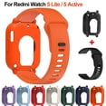 thumbnail image 2 of Étui en Silicone + Bracelet pour Redmi Watch 5 Lite / 5 Bracelet de Remplacement Actif Ceinture Bracelet de Montre Intelligent Étui de Protection Orange 2 Redmi Watch 5 Active, 2 of 6