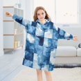 thumbnail image 5 of FORMRS Wearable Blanket Hoodie with Sleeves for Kids Cozy Flannel Sweatshirt, Blue Pattern, 5 of 7