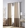 thumbnail image 3 of Curtainworks Kendall Color Block Room Assombrissant Panneau Rideau Oeillet, 108 Pouces, Ivoire/camel Blackout, 3 of 4