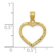 thumbnail image 3 of 14K Yellow Gold Charm Pendant Themed 21 mm 15 Polished & Textured Cut-Out Heart, 3 of 3