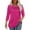 Hot Pink, variant on Wensltd Women 3/4 Sleeve Blouse Casual Solid Color Round Neck Fall Pullover Top