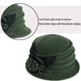 thumbnail image 5 of MESSUEN Winter Hat Beanie Womens Bucket Hat Women's Winter Warm Wool Beret Beanie Cloche Bucket Hat 1920s 50s Beanies Women Hat Green One Size, 5 of 8