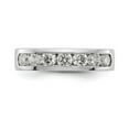 thumbnail image 4 of Solid Platinum Seven Stone Diamond Channel Wedding Ring Band with CZ Cubic Zirconia Size 5, 4 of 8