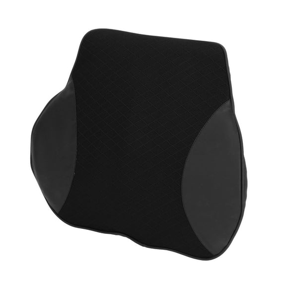 Unique Bargains Car Seat Lumbar Cushion Memory Foam Support Ergonomic Design 36x39.5x9cm Polyester Black 1 Pc
