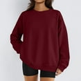 thumbnail image 6 of Resicozy Womens Sweatshirts Oversized Plain Crewneck Pullover Hoodies Trendy Cute Long Sleeve Drop Shoulder Sweater Tops Wine S, 6 of 6