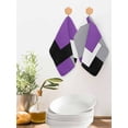 thumbnail image 2 of Purple Grey Black Geometric Dish Towels Set,Waffle Weave Kitchen Towels 3Pcs,Middle Century Art Abstract Aesthetics Microfiber Hair Face Bath Tea Towel Absorbent Cleaning Dish Cloths 12"x12", 2 of 7