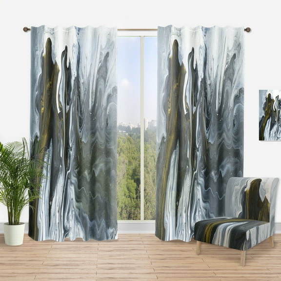 Designart 'Geode Marbled XIV' Mid-Century Modern Curtain Panel