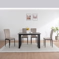 thumbnail image 2 of Set of 4 Dining Chairs, Kitchen Chairs, Velvet Chairs; Modern Upholstered Dining Room Chairs with Metal Legs and Adjustable Feet, Gray, 2 of 12