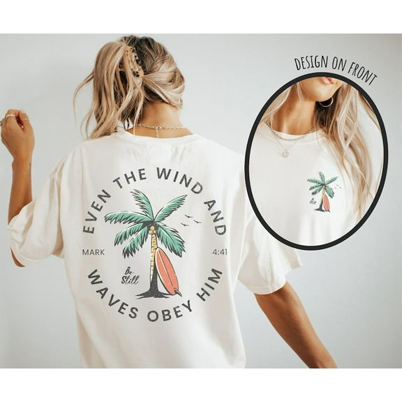 Christian Bible Verse Shirt, Beachy Backprint Tee, Trendy Oversized T-Shirt, Unisex Tee, Teen Baptism Gift, Ocean Inspired Style