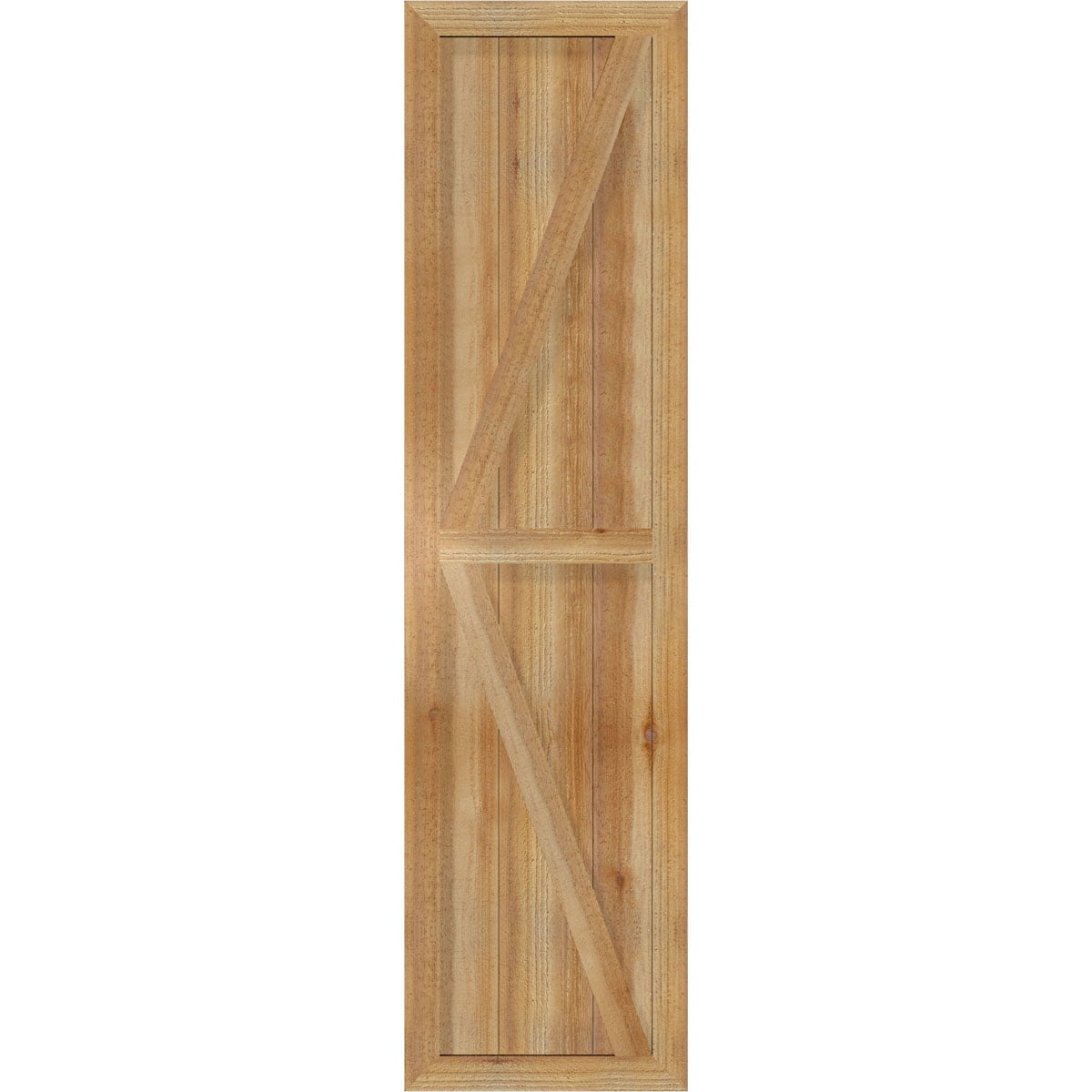 16 1/8"W X 62"H Timbercraft Three 5 3/8" Boards Framed Board-N-Batten Shutters W/Z-Bar, Rough Sawn Western Red Cedar (Per Pair)
