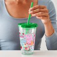 thumbnail image 3 of CafePress - Peppa Pig: Made With Love - 16 Ounce Classic Clear Insulated Double Wall Tumbler Cup with Lid Straw , Reusable, 3 of 5