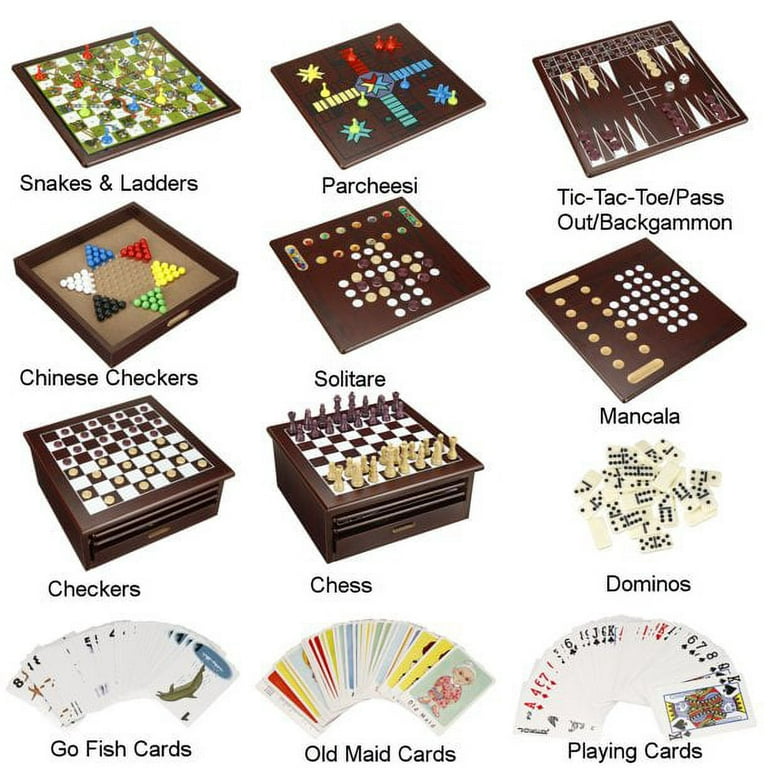 Wooden 15 in 1 Board Family Board Game Set * As Seen on TV