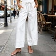 thumbnail image 2 of WJSROAC Womens Wide Leg Cropped Jeans Elastic Waisted Denim Pants Frayed Hem Vintage Drawstring Capri Pants With Large Pockets Y2K Outfits, 2 of 8
