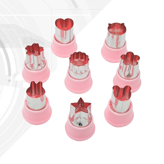 Raindrops 8pcs/Set Stainless Steel Vegetable Fruit Molds DIY Assorted Shape Cutters Cookie Mould Baking Tools (Random Color)