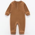 thumbnail image 2 of Gelikeya Baby Clothing Solid for Boys Girls Solid Color Bodysuit Jumpsuit Toddler Rompers Casual Wear (Brown, 3-6 Months), 2 of 5