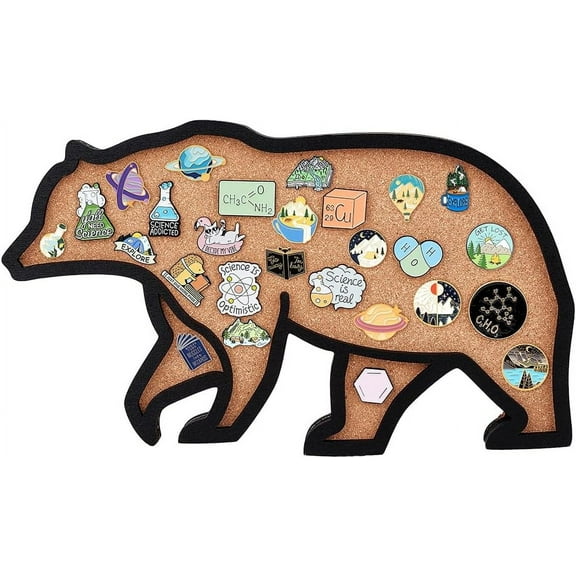 Bear Pin Board Bulletin Display Board with Black Frame Pin Board