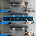 thumbnail image 4 of Aobosi Under Cabinet Range Hood 30 Inch, 750CFM Stainless Steel Kitchen Stove Vent Hood 3 Speed Exhaust Fan Touch/Remote/Gesture Control, Black, 4 of 7
