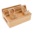 thumbnail image 4 of Charging Station Rack, Multipurpose Bamboo Charging Station Save Space 5 Ports  For Tablets For Dorm For Home For Watches Black,Natural Color, 4 of 8