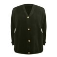 thumbnail image 5 of Ediodpoh Women’s Solid Color Cardigan Sweaters for Women Autumn Winter Versatile Buttons Knit Sweater Green XL, 5 of 5