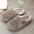 thumbnail image 5 of Plush Winter Indoor Slippers Simple Solid Color Warm Anti-Slip Home Shoes for Women, 5 of 5