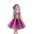 thumbnail image 4 of Vestido de novia zombi para niñas, disfraz de esqueleto para actuación, falda esponjosa de princesa Banshee con calavera aterradora para Halloween, 4 of 5