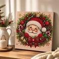 thumbnail image 4 of Christmas Santa Wreath Diamond Painting Kit, 5D Full Drill Pearl Bead Art Craft for Adults, Shimmering Gemstone Mosaic Wall Decor, Holiday DIY Canvas with Frame, Seasonal Home Decoration Gift, 4 of 8