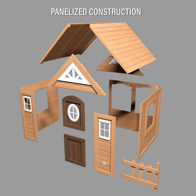 Backyard Discovery Aspen Wooden Cedar Kids Outdoor Playhouse