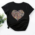 thumbnail image 1 of QISIWOLE - Camisetas para mujer, camisetas con gráfico de corazón valiente, camisetas divertidas de manga corta para mujer, camisetas retro inspiradoras, liquidación por menos de $10, 1 of 3