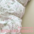 thumbnail image 5 of NAYOROOM Green leaves Pink Floral 100% Cotton Duvet Cover Queen Set, 3 Piece Romantic Soft Breathable Comforter Cover, 5 of 8