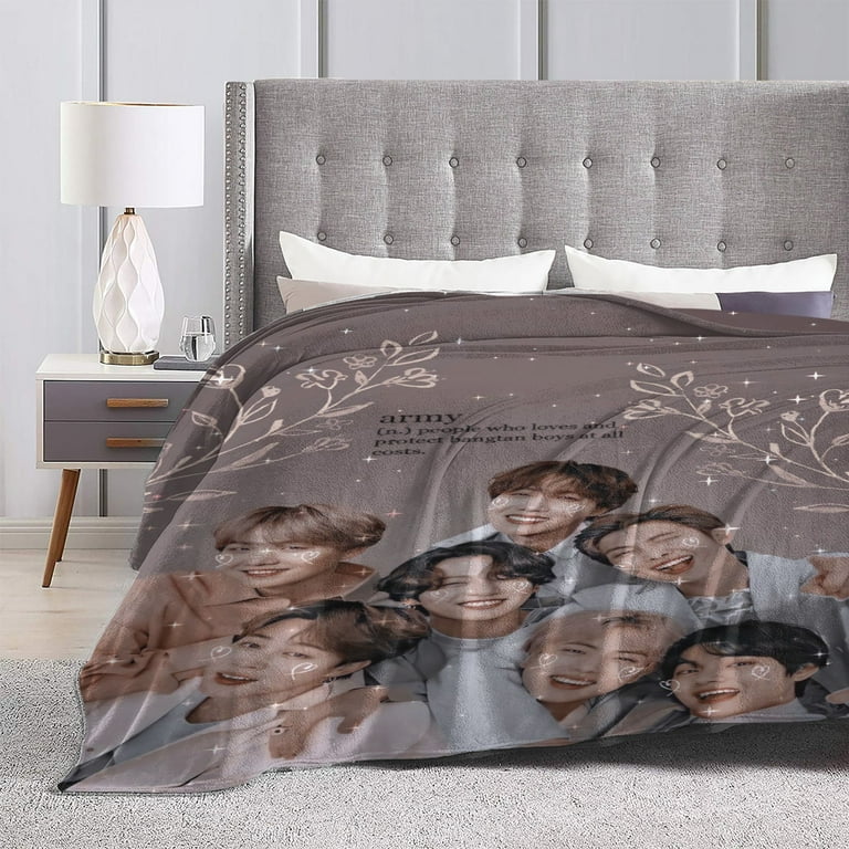 BTS Kpop Throw Blanket BTS Merch Fuzzy Soft Fleece Blanket 4