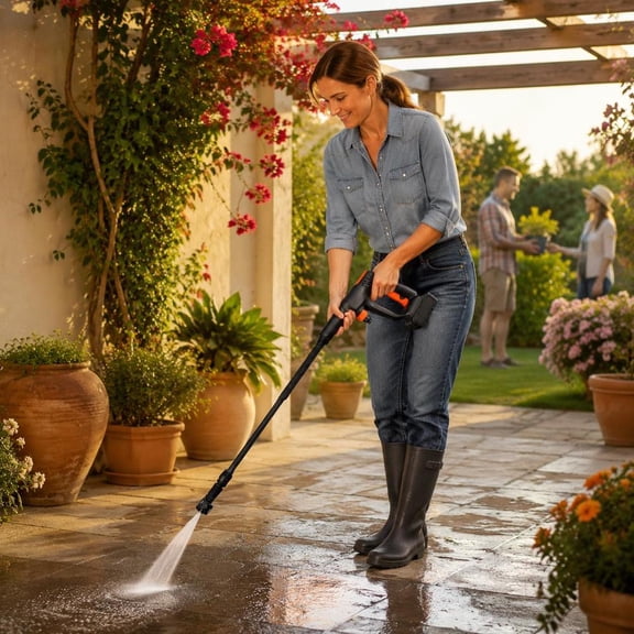 Cordless Pressure Washer 652 Psi 1.1 Gpm Handheld Power Cleaner with 4.0Ah Battery and 6-in-1 Nozzle