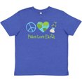 thumbnail image 3 of Inktastic Peace Love Earth Youth T-Shirt, 3 of 5