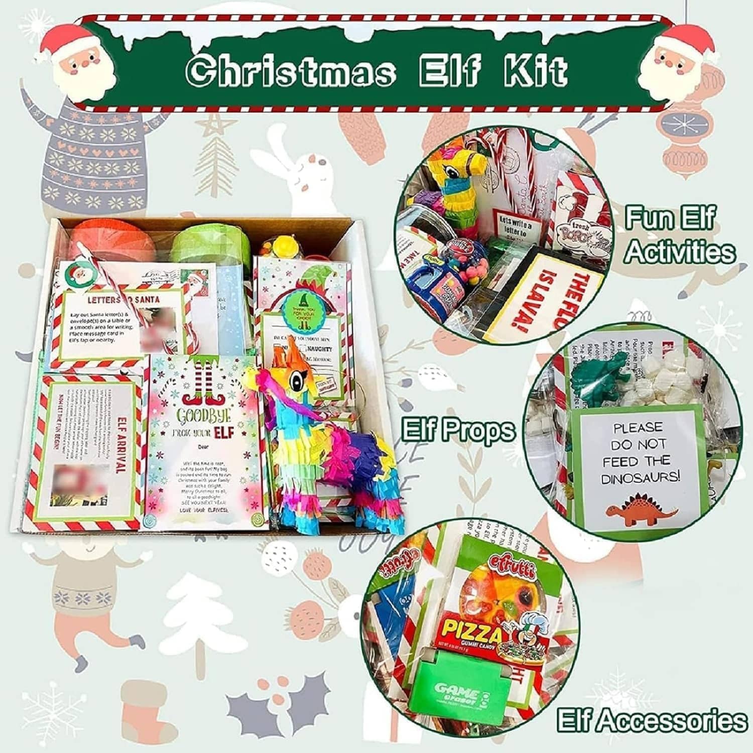 2024 New Elf Kit 24 Days of Christmas, Fun Elf Activities Props, Elf