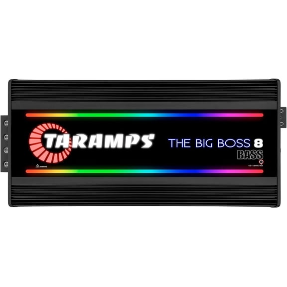 Taramps The Big Boss 8 Bass Car Amplifier 8000 Watts RMS 108 RGB Effects, Multi Impedance, Monoblock Class D BLACK
