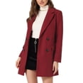 thumbnail image 4 of INSPIRE CHIC Trench-Coat à Double Boutonnage avec Poches pour Femmes Rouge Foncé m, 4 of 6