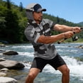 thumbnail image 2 of OIOLOYJM Sun Protection Shirts for Men Quick Dry Lightweight Uv Protection Rash Guard Camo Short Sleeve Hoodies Summer Running Casual Tops with Hood Gray XL, 2 of 5