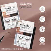 KISS Magnetic False Eyelashes, Strip Lashes, Lure, Black, 12mm, 1 Pair