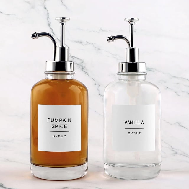 Botellas dispensadoras de sirope de café HomeFeel, juego de 2, 500 ml