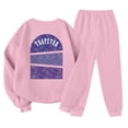 thumbnail image 3 of Trapstar Chandails Molletonnés à Col Rond pour Femmes Ensembles Manches Longues Graphiques Chandails Molletonnés pour Femmes Amples Trapstar Style de Rue Hip-hop Chandails Molletonnés à Enfiler+pantalon de Survêtement Ensemble pour Femmes de 2 Vêtements Classiques pour Femmes (Rose, 2TG), 3 of 3